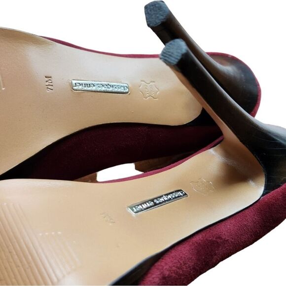 Classiques Entier Heels Platform‎ Stilettos Red Pink Burgundy Suede Flower 7.5 - Picture 11 of 12